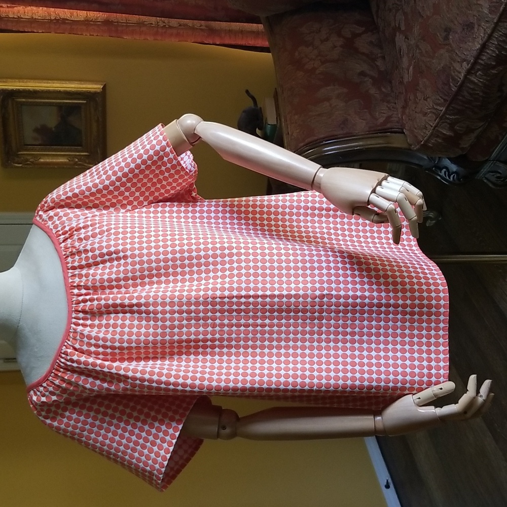 Worthington Orange Geometric Dot Top Shirt